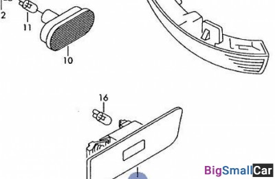 Фонарь габаритный VAG 3B0945071 Переднего бампера - купить Батайске