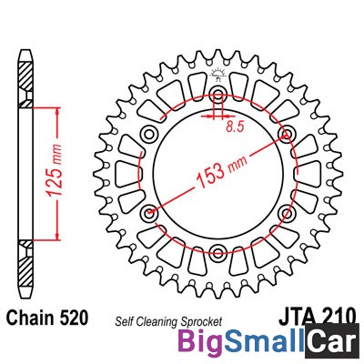 Звезда ведомая JT JTA210.51 аллюминий - купить Батайске