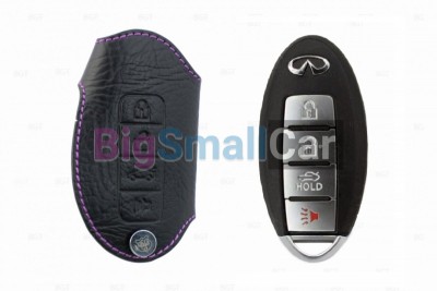 Чехол Для Ключа Infiniti (Брелок), Кожаный, Цвет Нити Фиолетовый bgt558 - купить Батайске